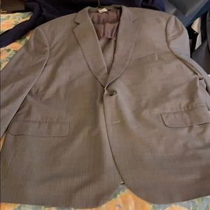 Brooks Brothers BrooksCool gray pinstriped suit.